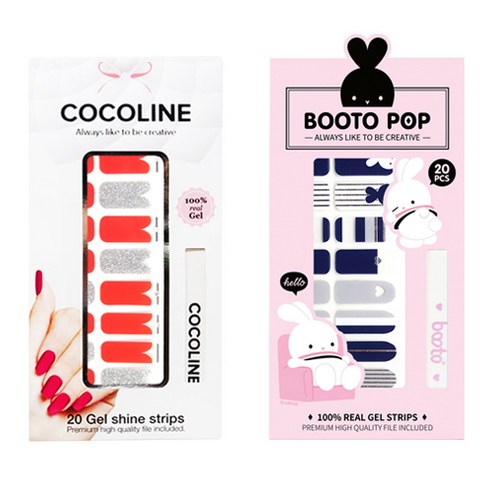코코라인 붙이는 젤네일 스티커 2p COCO No.134 세트, COCO No.134, BOOTO No.13, 1세트