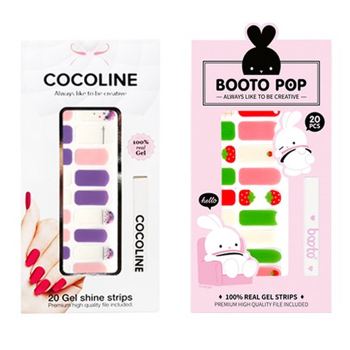 코코라인 붙이는 젤네일 스트립, COCO No 132, BOOTO No 21, 1세트
