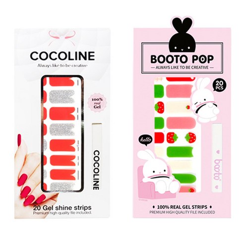 코코라인 붙이는 젤네일 스티커 2p COCO No.134 세트, COCO No.134, BOOTO No.21, 1세트