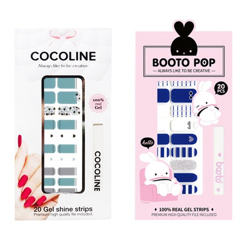 코코라인 붙이는 젤네일 스트립, COCO No 123, BOOTO No 8, 1세트