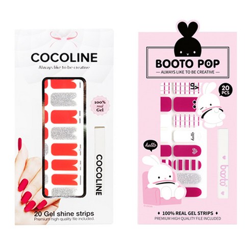 코코라인 붙이는 젤네일 스티커 2p COCO No.134 세트, COCO No.134, BOOTO No.10, 1세트