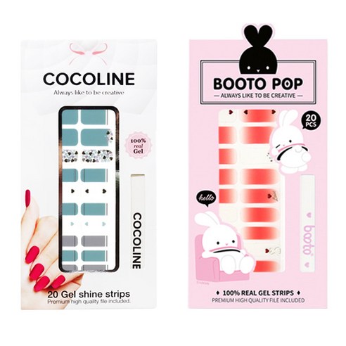코코라인 붙이는 젤네일 스트립, COCO No 123, BOOTO No 19, 1세트
