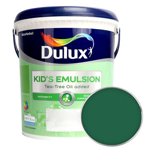 듀럭스 키즈에멀전 무광 페인트 3L, Eleanor''s Emerald