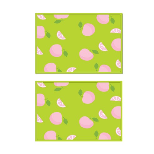 서머스트 테이블매트 피치 2p, 라임그린, 425 x 295 mm