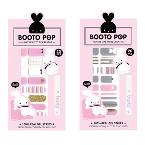 코코라인 붙이는 젤 네일 스트립 스티커 BOOTO 20p, No 9, No 12, 1세트