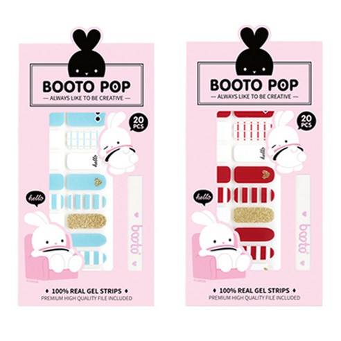 코코라인 붙이는 젤 네일 스트립 스티커 BOOTO 20p, No 16, No 18, 1세트