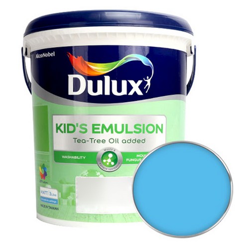 듀럭스 키즈 에멀전 무광 페인트 3L, Pim''s Blue, 1개