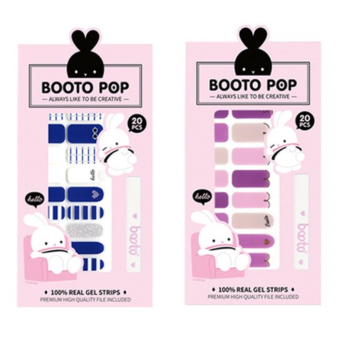 코코라인 붙이는 젤 네일 스트립 스티커 BOOTO 20p, No 8, No 22, 1세트