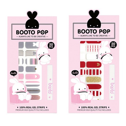 코코라인 붙이는 젤 네일 스트립 스티커 BOOTO 20p, No 12, No 18, 1세트