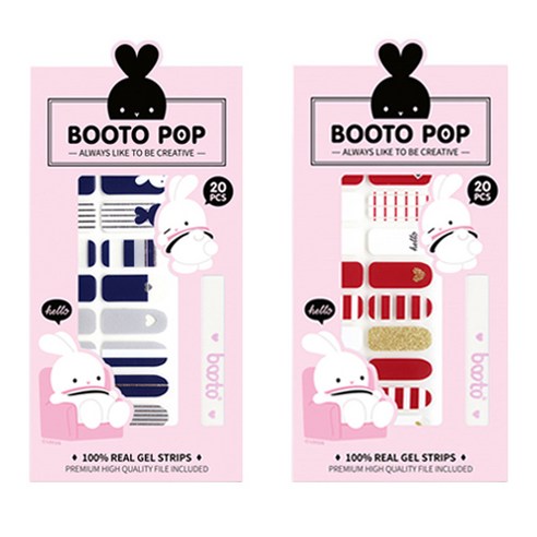 코코라인 붙이는 젤 네일 스트립 스티커 BOOTO 20p, No 13, No 18, 1세트