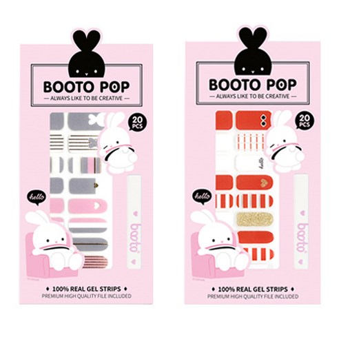 코코라인 붙이는 젤 네일 스트립 스티커 BOOTO 20p, No 12, No 15, 1세트