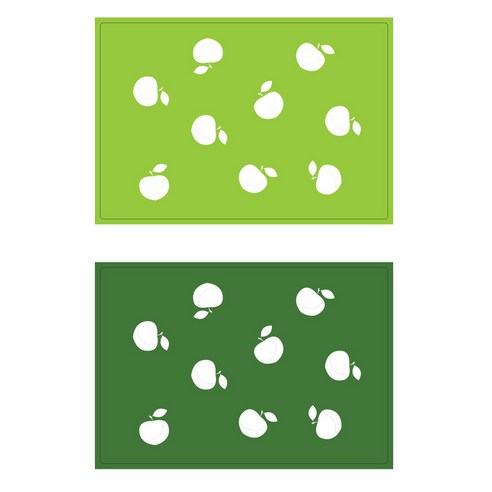 서머스트 테이블매트 피치 2p, 연두, 진연두, 425 x 295 mm