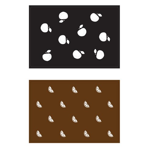 서머스트 테이블매트 피치 + 오렌지, 블랙, 브라운, 425 x 295 mm