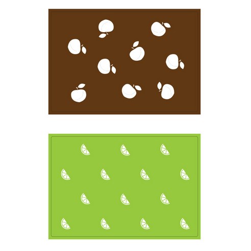 서머스트 테이블매트 피치 + 오렌지, 브라운, 연두, 425 x 295 mm