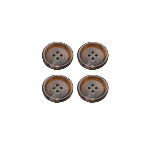 HR빅버튼 타임 둥근테 단추 23mm, 브라운, 4개입