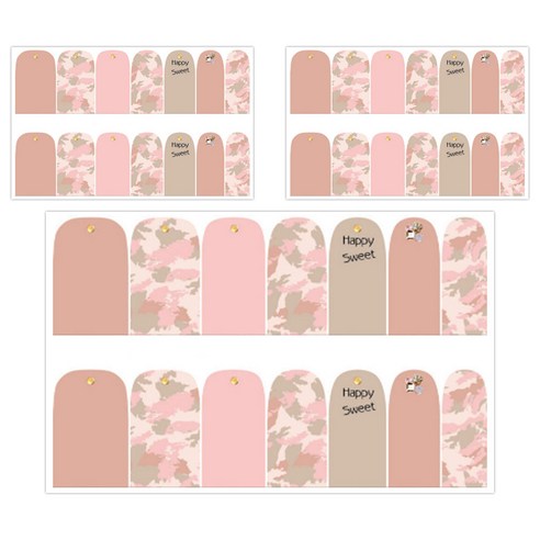 해피트레이딩 일러스트 패턴 네일장식 스티커, 08, 3개