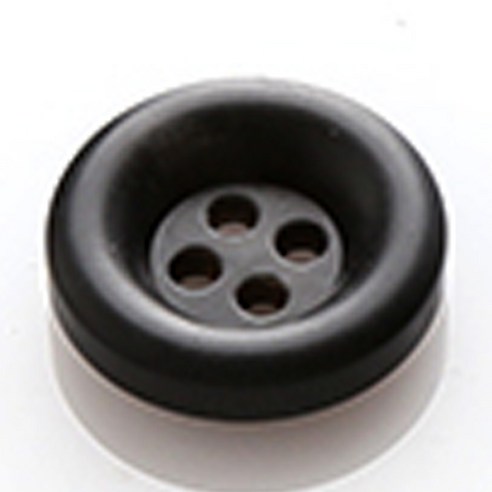HR빅버튼 브레인 무광 단추 18mm, 블랙, 12개입