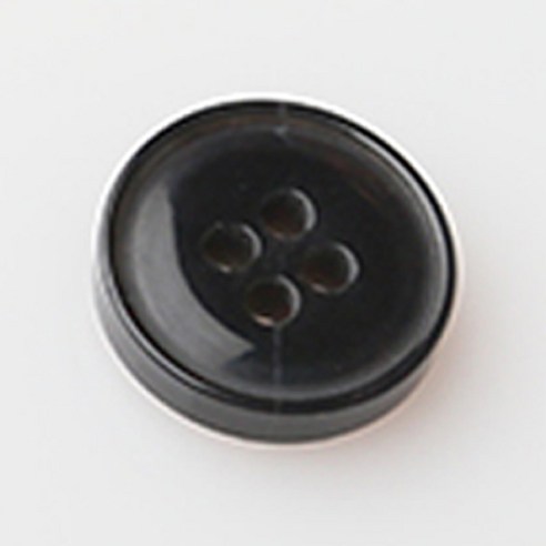 HR빅버튼 레이블 유광 단추 18mm, 블랙, 8개입