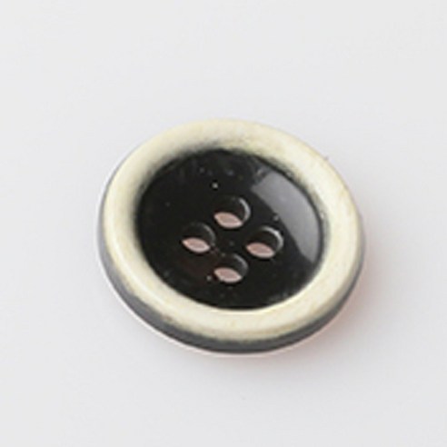 HR빅버튼 파운드 유광 단추 15mm, 블랙, 8개입