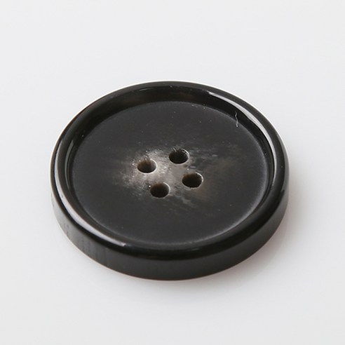 HR빅버튼 소리아 유광 단추 25mm, 블랙, 12개입
