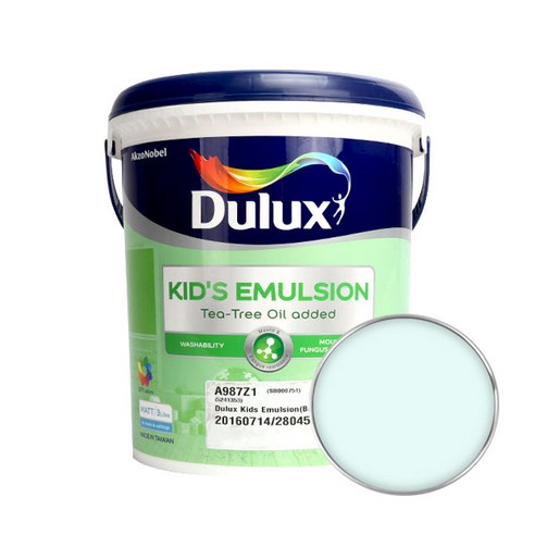 듀럭스 키즈 에멀전 무광 페인트 3L, Greenish Glow, 1개
