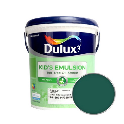 듀럭스 키즈 에멀전 무광 페인트 3L, Tall Evergreen, 1개