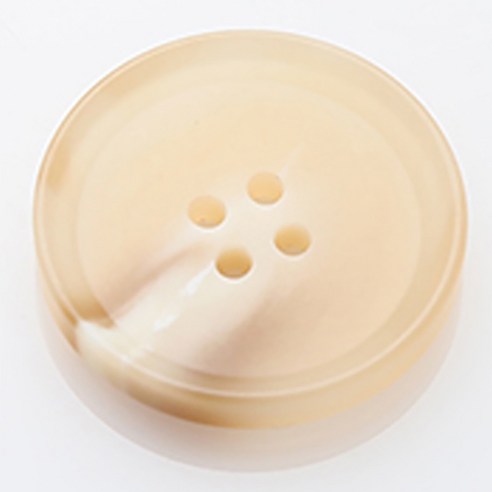HR빅버튼 플레코 무광 단추 28mm, 연 베이지, 12개입