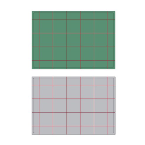서머스트 프루티 실리콘 레드체크 테이블매트 2p, 카키그린, 그레이, 425 x 295 mm