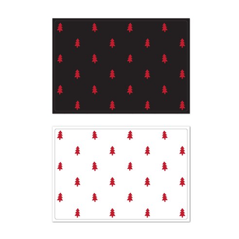서머스트 프루티 실리콘 레드포레스트 테이블매트 2p, 화이트, 블랙, 425 x 295 mm