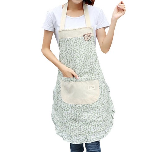 아울리빙 안개꽃 와펜 주방 앞치마, A, 1개