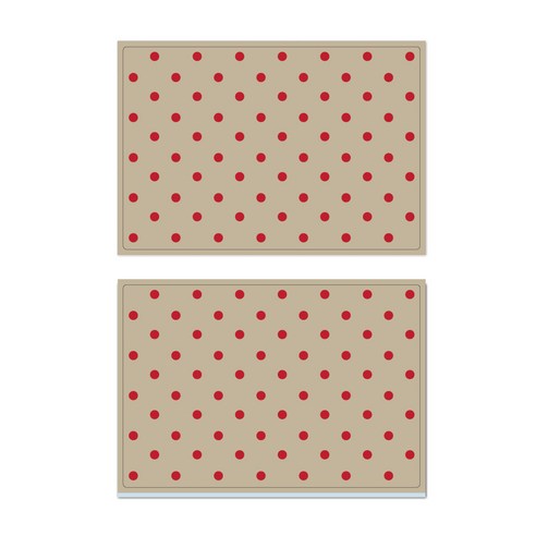 서머스트 프루티 실리콘 레드도트 테이블매트 2p, 베이지, 425 x 295 mm