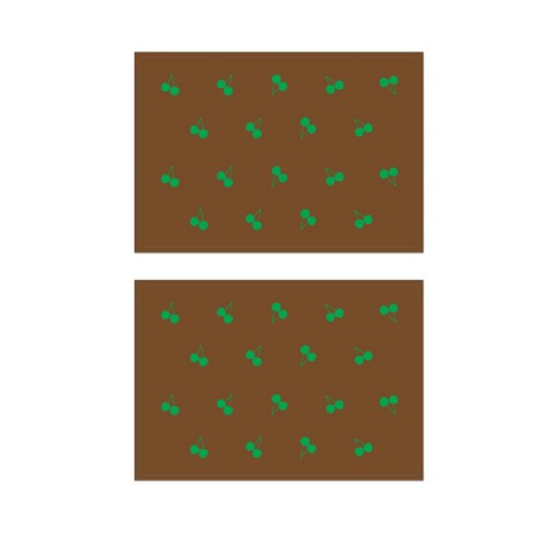 서머스트 실리콘 테이블매트 그린체리 2p, 브라운, 425 x 295 mm