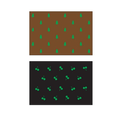 서머스트 실리콘 테이블매트 그린포레스트 + 그린체리, 브라운, 블랙, 425 x 295 mm