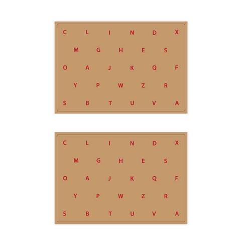 서머스트 실리콘 테이블매트 RED ABC 2p, 베이지, 425 x 295 mm