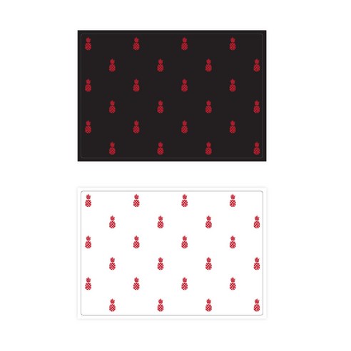 서머스트 실리콘 테이블매트 RED PINEAPPLE 2p, 블랙, 화이트, 425 x 295 mm