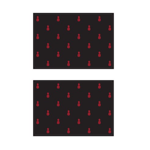 서머스트 실리콘 테이블매트 RED PINEAPPLE 2p, 블랙, 425 x 295 mm