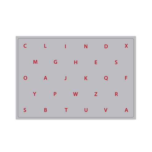 서머스트 실리콘 테이블매트 RED ABC, 그레이, 425 x 295 mm