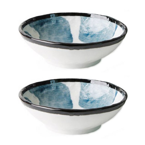 디어리빙 핸드페인팅 쿠프 접시 16.5cm, 블루, 2개입
