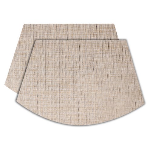 마켓감성 라운드격자 식탁매트 2p, 베이지, 45  x 30 cm