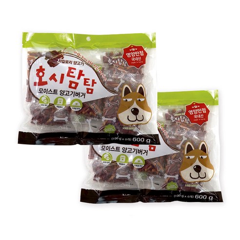 호시탐탐 모이스트 애견간식 져키, 양고기맛, 600g, 2개