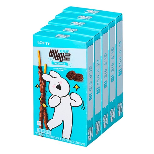 롯데제과 초코 쿠키 빼빼로, 37g, 5개