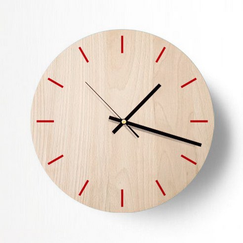 모두의팩토리 컬러 자작나무 무소음 벽시계 9종 지름230mm, 6TYPE