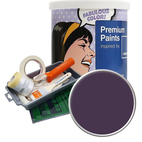 노루페인트 팬톤 외부용 실외페인트 1L 세트 저광, 19-3519 Purple Pennant