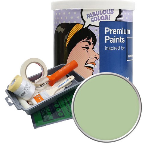 노루페인트 팬톤 외부용 실외 저광페인트 1L 세트, 14-0115 Foam Green, 1000ml