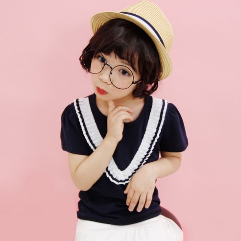 나나키즈 여아용 플리츠퍼프티셔츠