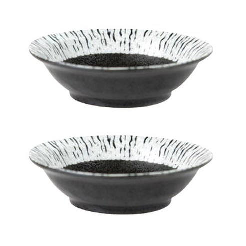 디어리빙 지브라 쿠프 찬기 14cm, 블랙, 2개입