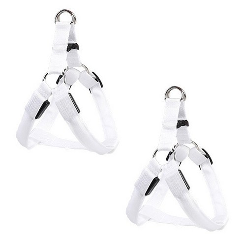 AnTs 반려동물 LED 가슴 하네스 2p, 화이트, 2개