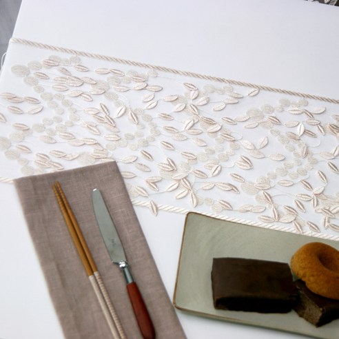 細木工桌旗刺繡賽跑跑者家裝室內裝飾立體刺繡廚房室內餐桌裝飾桌布漂亮桌裝飾派對賓客招待會裝飾
