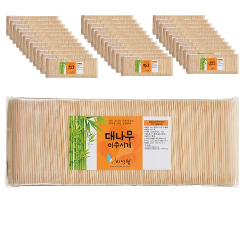 리빙웰 대나무 이쑤시개 리필용, 2000개입, 36개