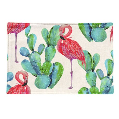 스토어33 썸머 디자인 키친 린넨 테이블매트, Q, 44 x 28 cm